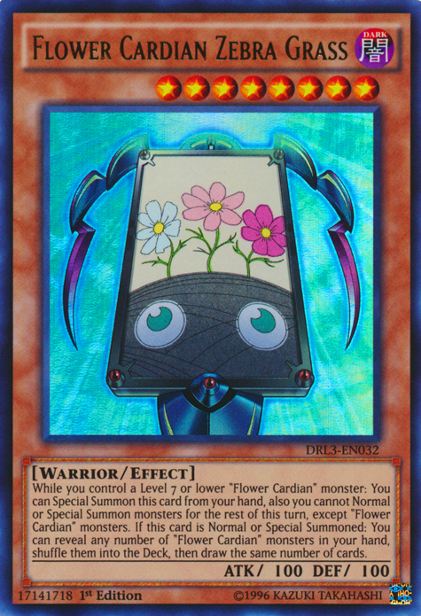 grass yugioh card Flower Cardian Zebra Grass [DRL3-EN032] Ultra Rare