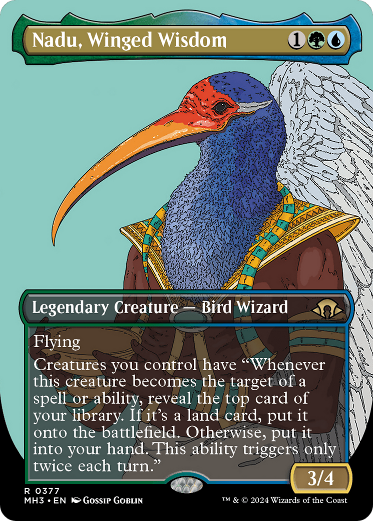 Nadu, Winged Wisdom (Borderless) [Modern Horizons 3] | Devastation Store