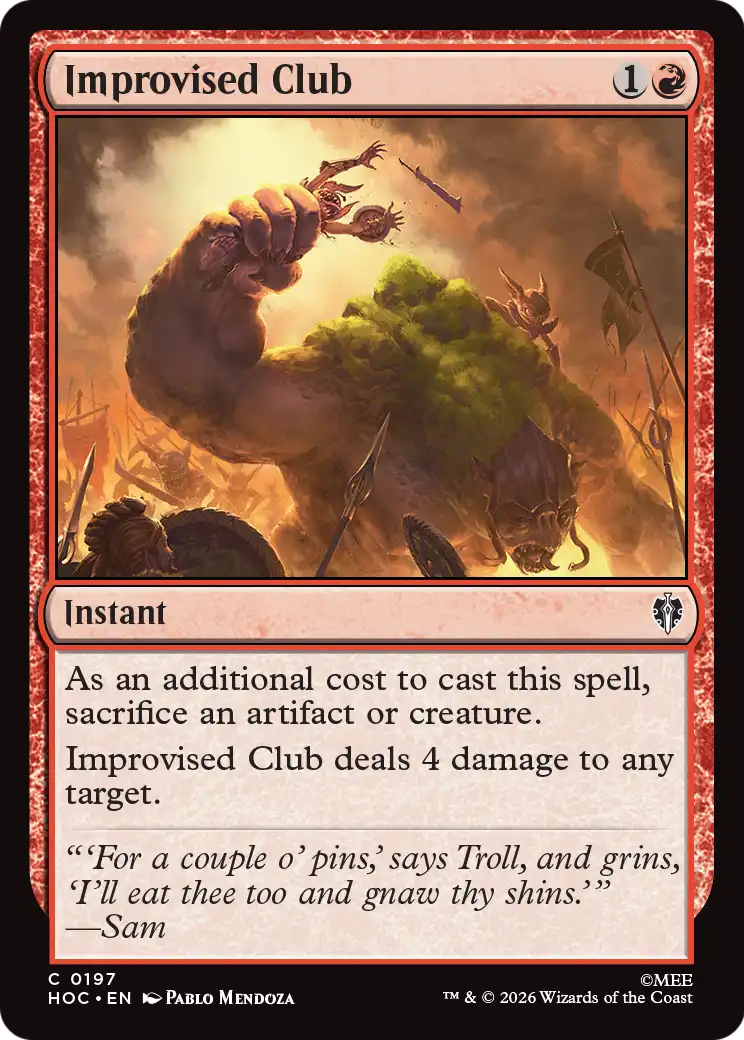 Improvised Club [The Hobbit: Eternal-Legal] | Devastation Store
