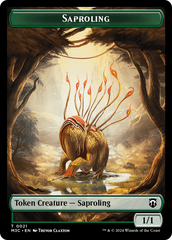 Garruk, Apex Predator Emblem // Saproling Double-Sided Token [Modern Horizons 3 Commander Tokens] | Devastation Store