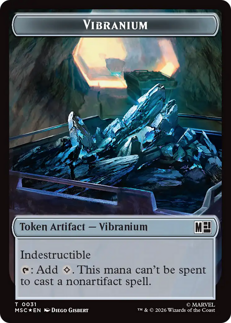 The Monarch (016) // Vibranium (031) Double-Sided Token (Surge Foil) [Marvel Super Heroes Commander Tokens] | Devastation Store