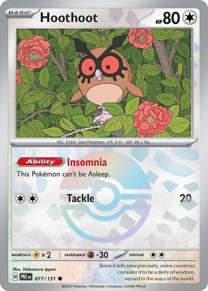Hoothoot (077/131) (Poke Ball Pattern) [Scarlet & Violet: Prismatic Evolutions] | Devastation Store