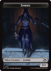 Zombie Warrior // Zombie (0003) Double-Sided Token [Aetherdrift Tokens] | Devastation Store
