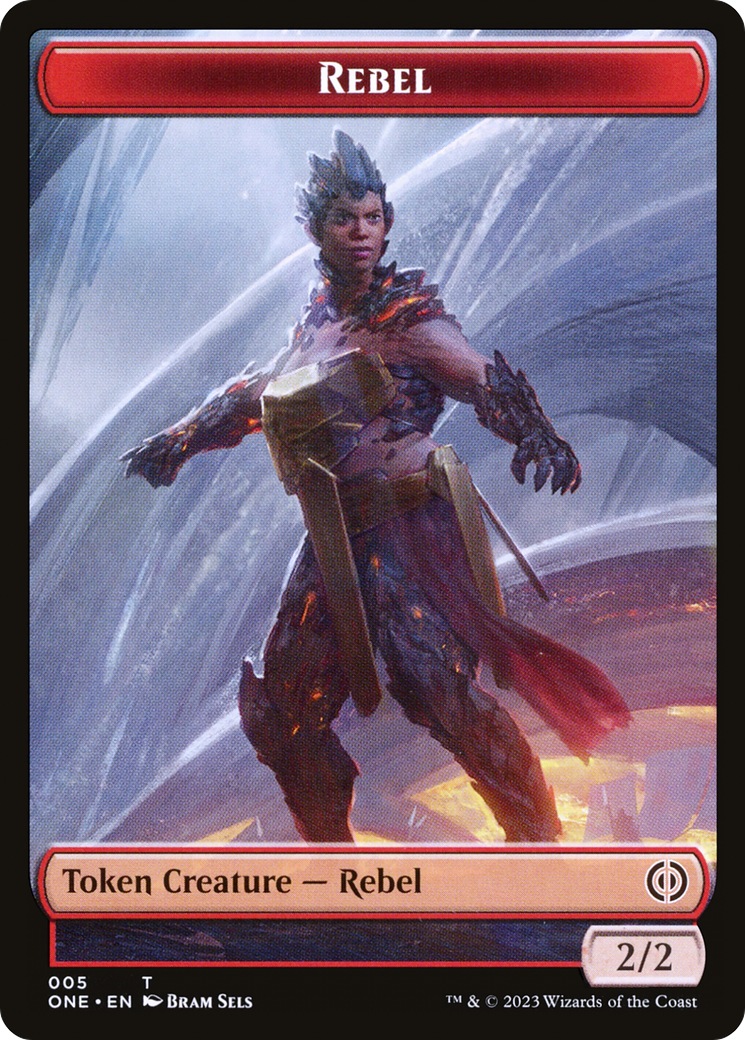 Rebel // Drone Double-Sided Token [Phyrexia: All Will Be One Tokens] | Devastation Store