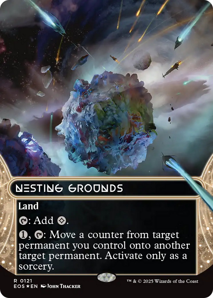 Nesting Grounds (0121) (Borderless) (Galaxy Foil) [Edge of Eternities: Stellar Sights] | Devastation Store