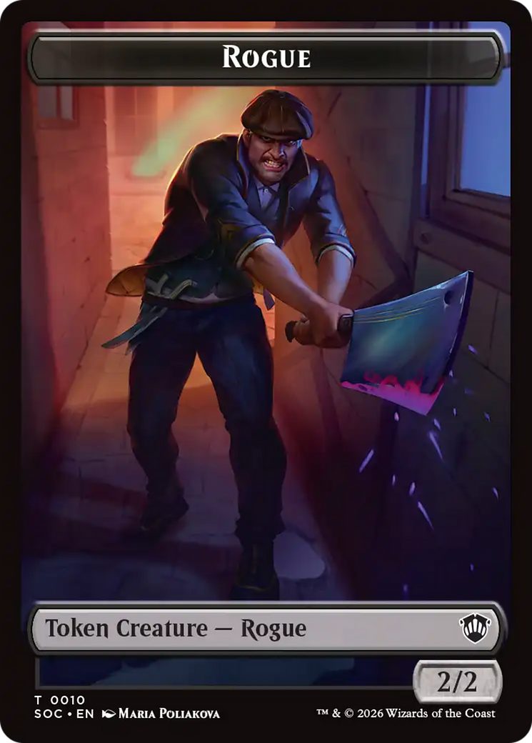 Spirit (0025) // Rogue Double-Sided Token [Secrets of Strixhaven Commander Tokens] | Devastation Store