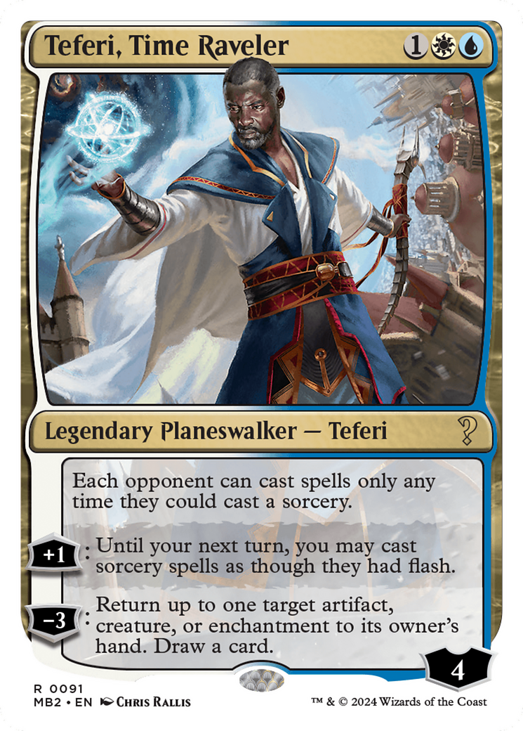 Teferi, Time Raveler (White Border) [Mystery Booster 2] | Devastation Store