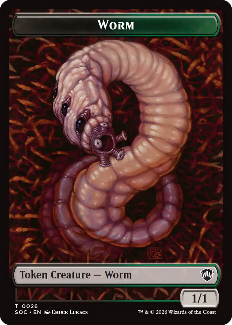 Eldrazi Spawn // Worm Double-Sided Token [Secrets of Strixhaven Commander Tokens] | Devastation Store