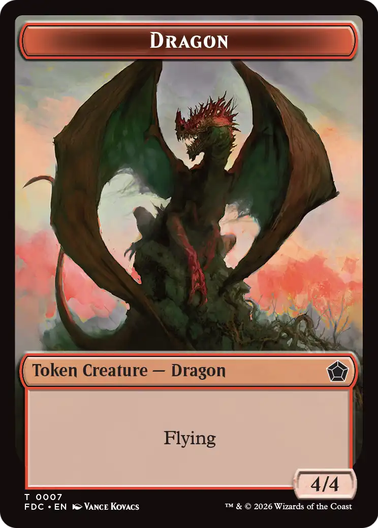 Dragon (0007) // Treasure Double-Sided Token [Foundations Commander Tokens] | Devastation Store