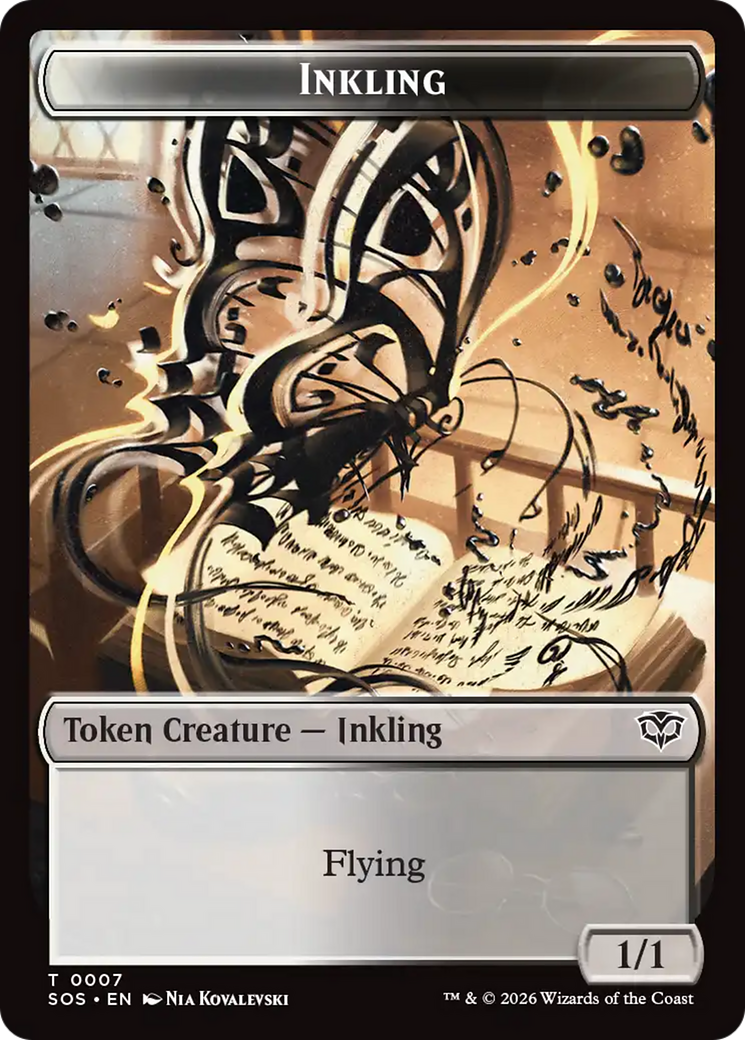 Inkling (0007) // Spirit (0011) Double-Sided Token [Secrets of Strixhaven Tokens] | Devastation Store
