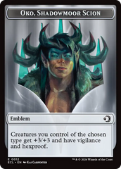 Elk // Emblem - Oko, Shadowmoor Scion Double-Sided Token [Lorwyn Eclipsed Tokens] | Devastation Store