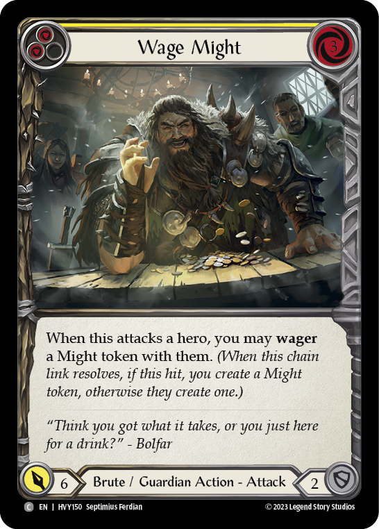 Wage Might (Yellow) [HVY150] (Heavy Hitters)  Rainbow Foil | Devastation Store