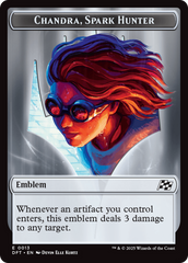 Emblem - Chandra, Spark Hunter // Vehicle Double-Sided Token [Aetherdrift Tokens] | Devastation Store