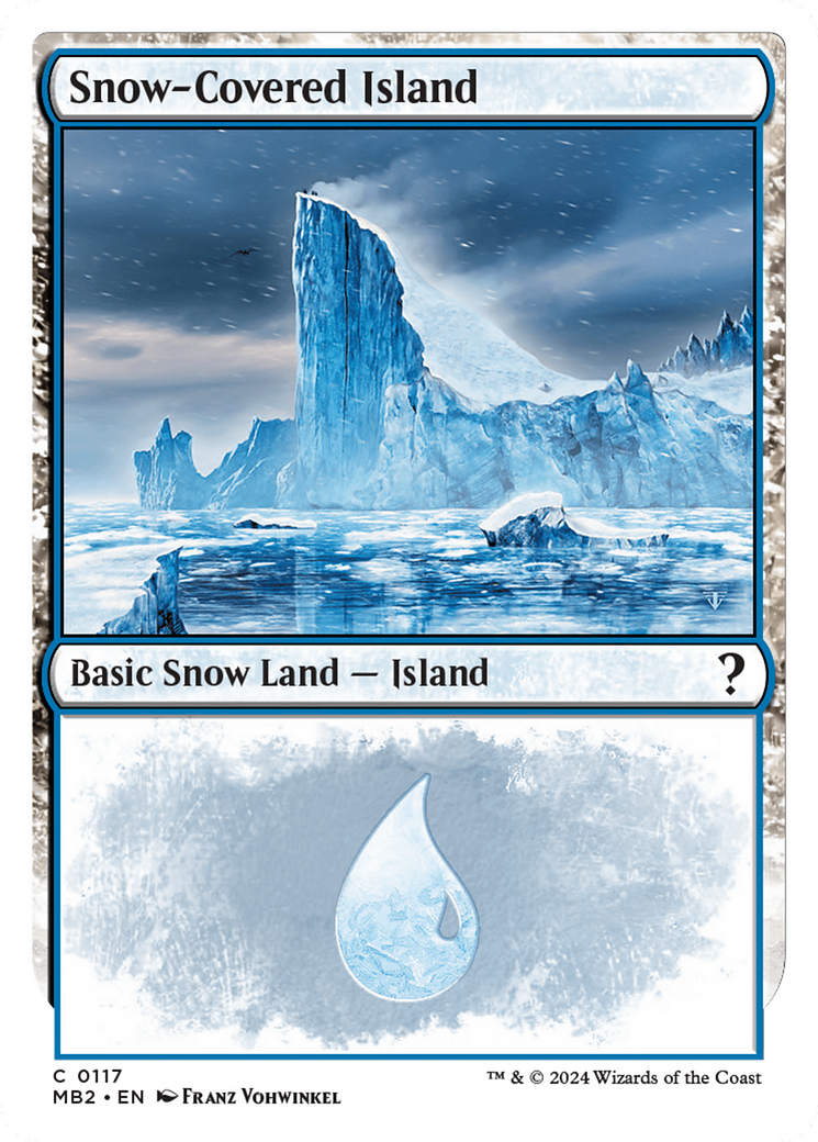 Snow-Covered Island (White Border) [Mystery Booster 2] | Devastation Store