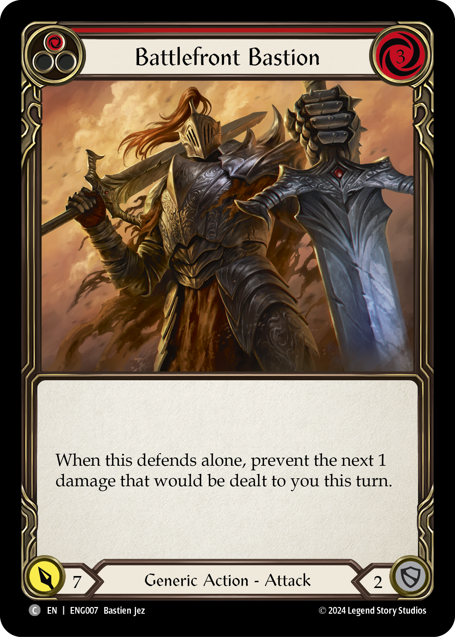 Battlefront Bastion (Red) [ENG007] (Part the Mistveil Enigma Blitz Deck) | Devastation Store