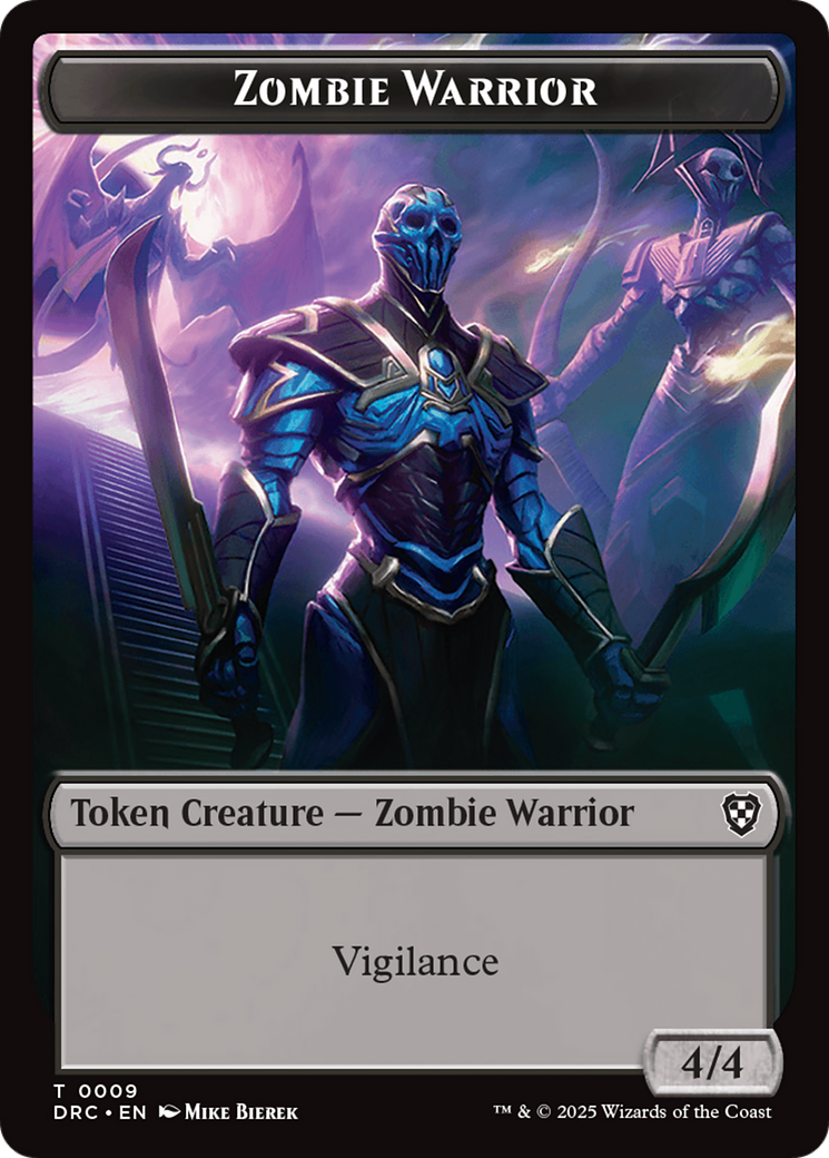 Zombie Army // Zombie Warrior Double-Sided Token [Aetherdrift Tokens] | Devastation Store
