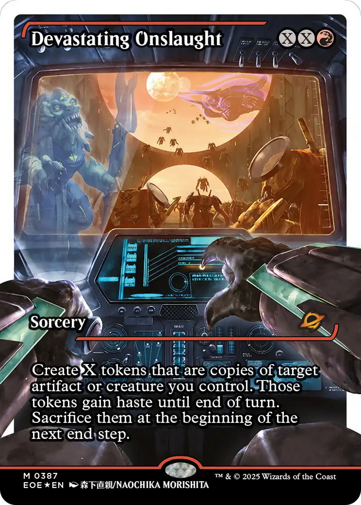 Devastating Onslaught (0387) (Showcase) (Fracture Foil) [Edge of Eternities] | Devastation Store