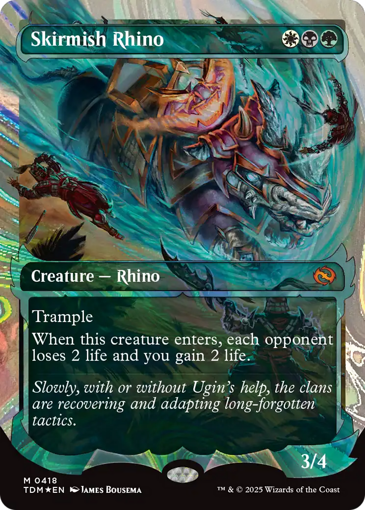 Skirmish Rhino (0418) (Showcase) (Halo Foil) [Tarkir: Dragonstorm] | Devastation Store