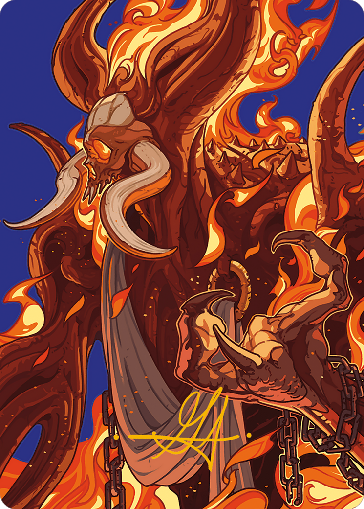 Phlage, Titan of Fire's Fury Art Card (Gold-Stamped Signature) [Modern Horizons 3 Art Series] | Devastation Store