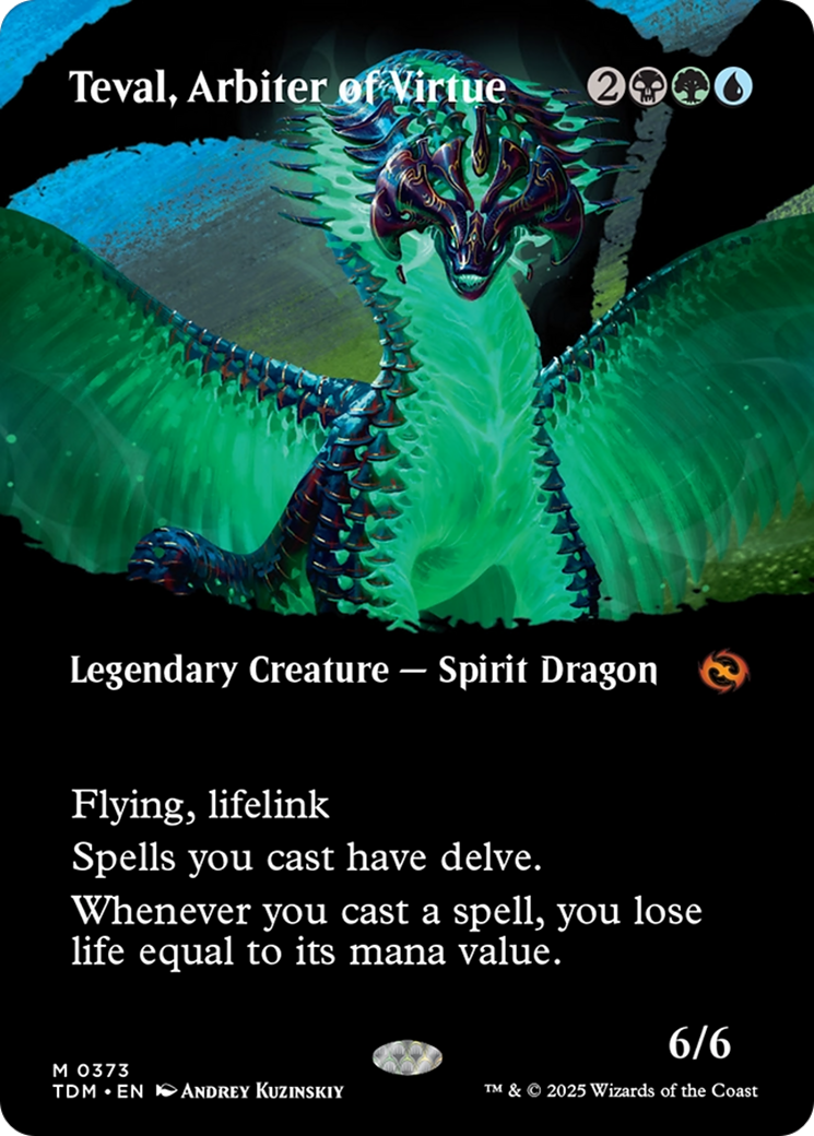 Teval, Arbiter of Virtue (Borderless) [Tarkir: Dragonstorm] | Devastation Store