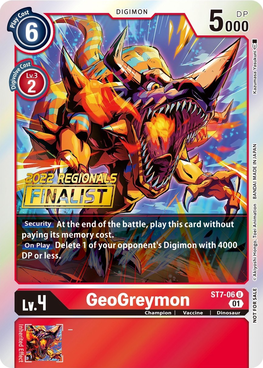 GeoGreymon [ST7-06] (2022 Championship Offline Regional) (Online Finalist) [Starter Deck: Gallantmon Promos] | Devastation Store