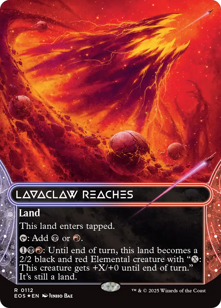 Lavaclaw Reaches (0112) (Borderless) (Galaxy Foil) [Edge of Eternities: Stellar Sights] | Devastation Store