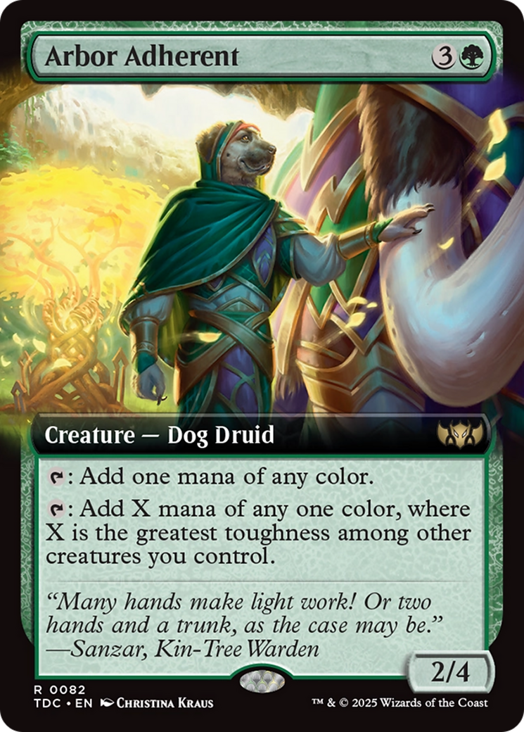 Arbor Adherent (Extended Art) [Tarkir: Dragonstorm Commander] | Devastation Store