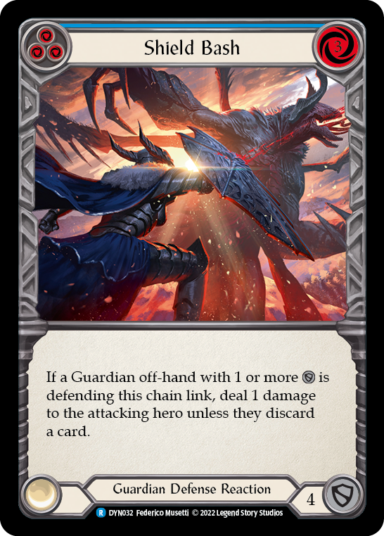 Shield Bash (Blue) [DYN032] (Dynasty)  Rainbow Foil | Devastation Store