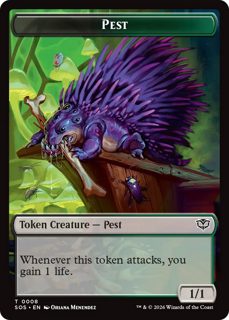 Fractal (0004) // Pest (0008) Double-Sided Token [Secrets of Strixhaven Tokens] | Devastation Store