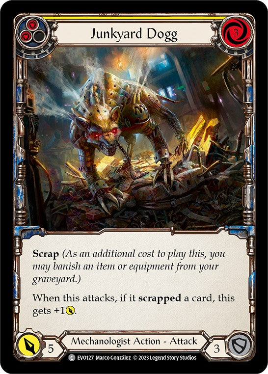 Junkyard Dogg (Yellow) [EVO127] (Bright Lights)  Rainbow Foil | Devastation Store