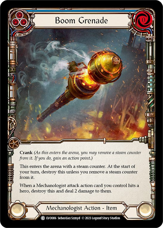 Boom Grenade (Blue) [EVO086] (Bright Lights)  Rainbow Foil | Devastation Store