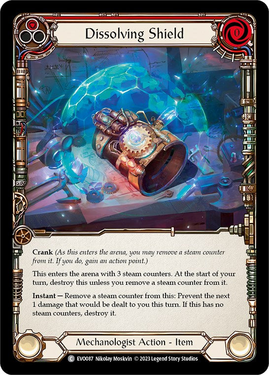 Dissolving Shield (Red) [EVO087] (Bright Lights)  Rainbow Foil | Devastation Store
