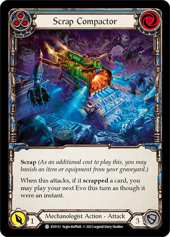 Scrap Compactor (Blue) [EVO131] (Bright Lights)  Rainbow Foil | Devastation Store