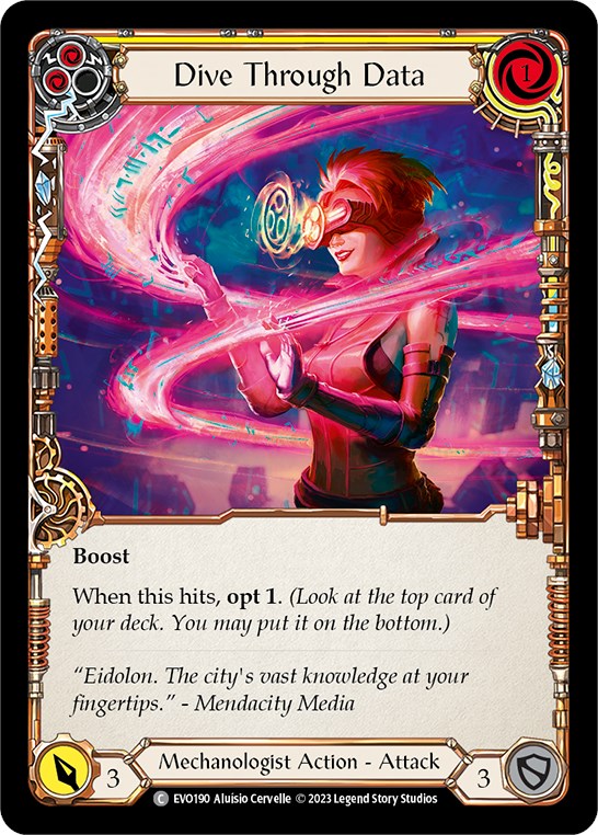 Dive Through Data (Yellow) [EVO190] (Bright Lights)  Rainbow Foil | Devastation Store