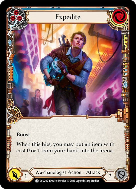 Expedite (Blue) [EVO200] (Bright Lights)  Rainbow Foil | Devastation Store