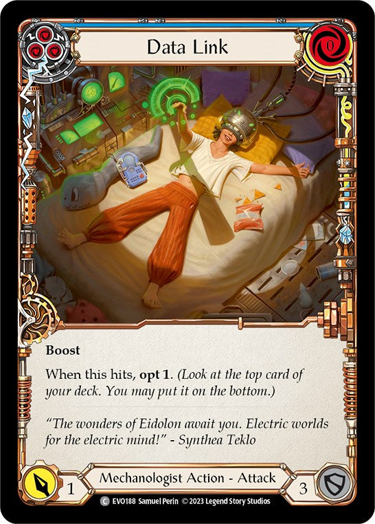 Data Link (Blue) [EVO188] (Bright Lights)  Rainbow Foil | Devastation Store