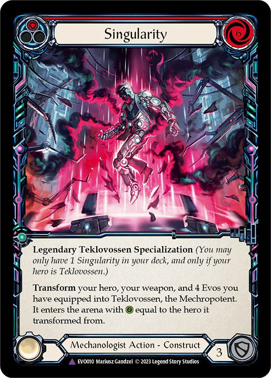 Singularity // Teklovossen, the Mechropotent (Cold Foil Marvel) [EVO010] (Bright Lights)  Cold Foil | Devastation Store