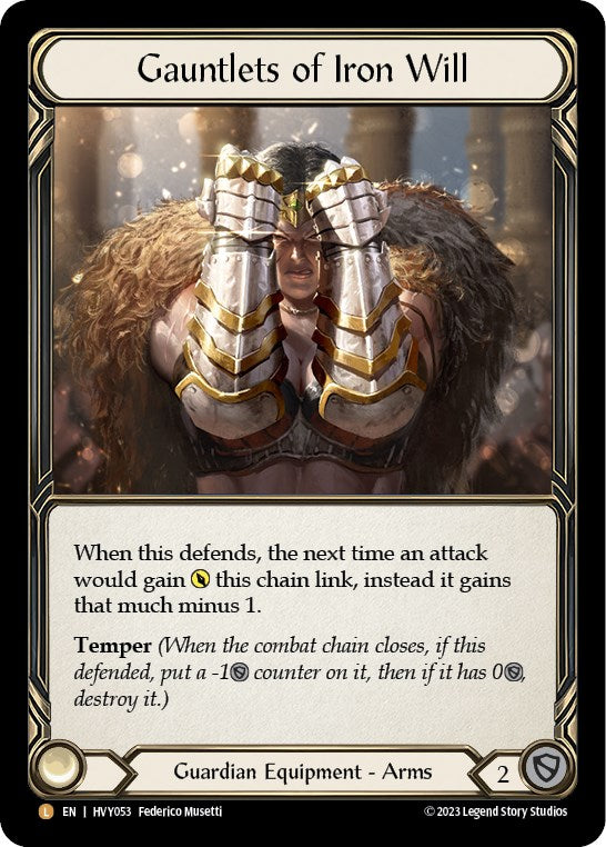 Gauntlets of Iron Will [HVY053] (Heavy Hitters)  Cold Foil | Devastation Store