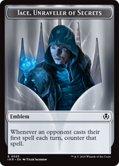 Human Wizard // Emblem - Jace, Unraveler of Secrets Double-Sided Token [Innistrad Remastered Tokens] | Devastation Store