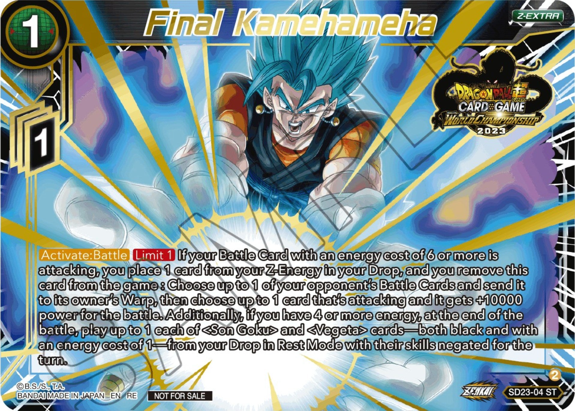 Final Kamehameha (2023 World Championship Z-Extra Card Set) (SD23-04) [Tournament Promotion Cards] | Devastation Store