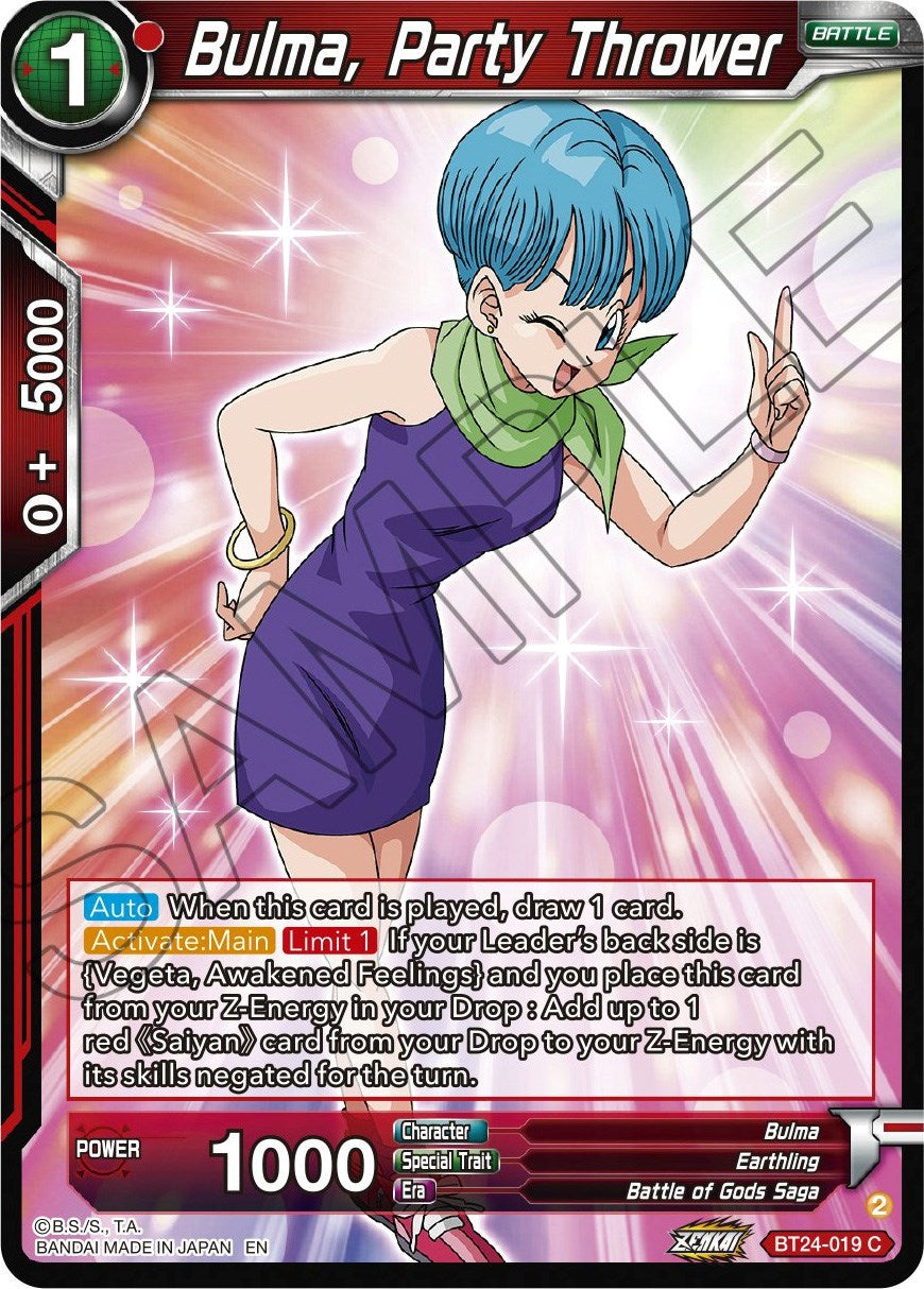 Bulma, Party Thrower (BT24-019) [Beyond Generations] | Devastation Store