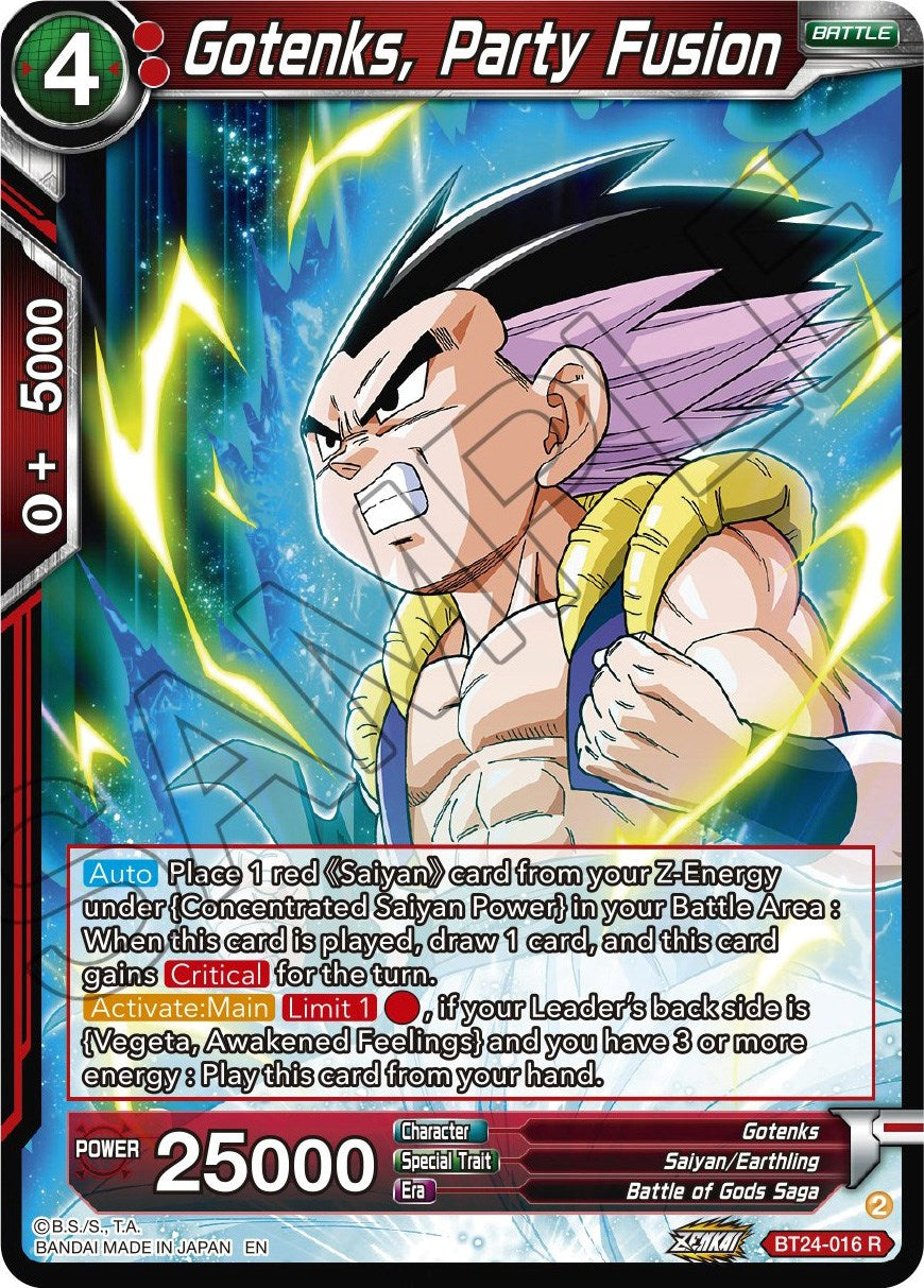 Gotenks, Party Fusion (BT24-016) [Beyond Generations] | Devastation Store