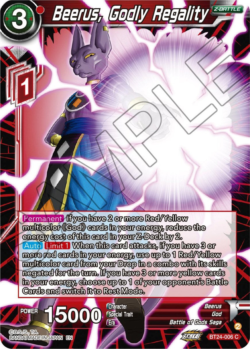 Beerus, Godly Regality (BT24-006) [Beyond Generations] | Devastation Store