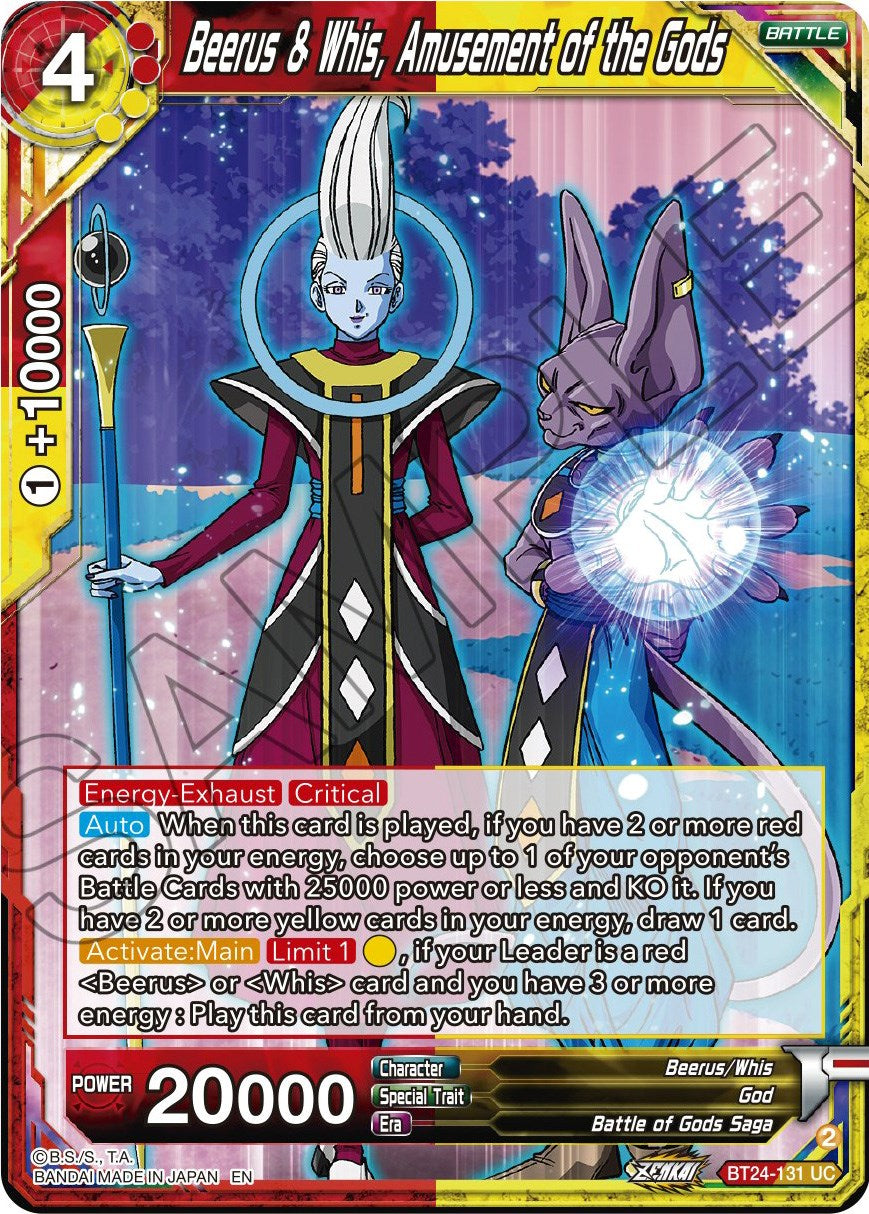 Beerus & Whis, Amusement of the Gods (BT24-131) [Beyond Generations] | Devastation Store