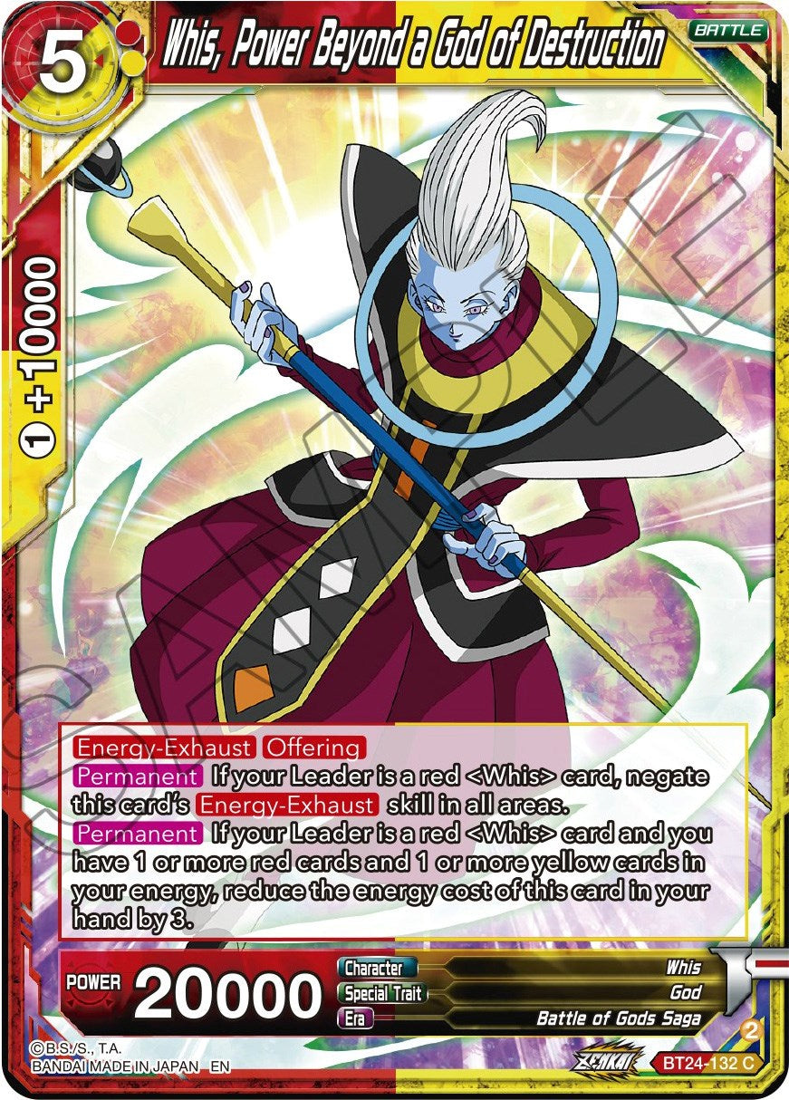 Whis, Power Beyond a God of Destruction (BT24-132) [Beyond Generations] | Devastation Store