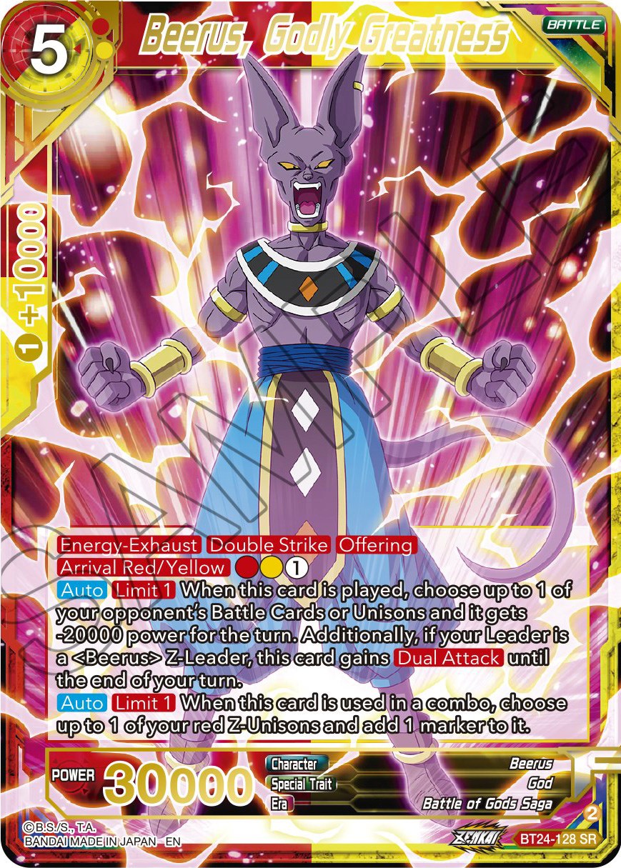 Beerus, Godly Greatness (BT24-128) [Beyond Generations] | Devastation Store