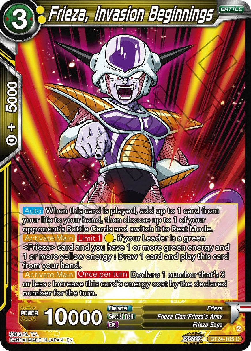 Frieza, Invasion Beginnings (BT24-105) [Beyond Generations] | Devastation Store