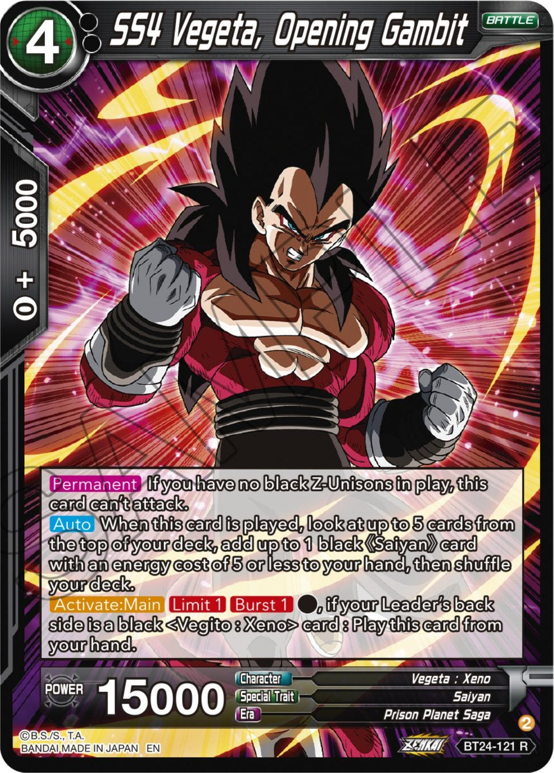 SS4 Vegeta, Opening Gambit (BT24-121) [Beyond Generations] | Devastation Store