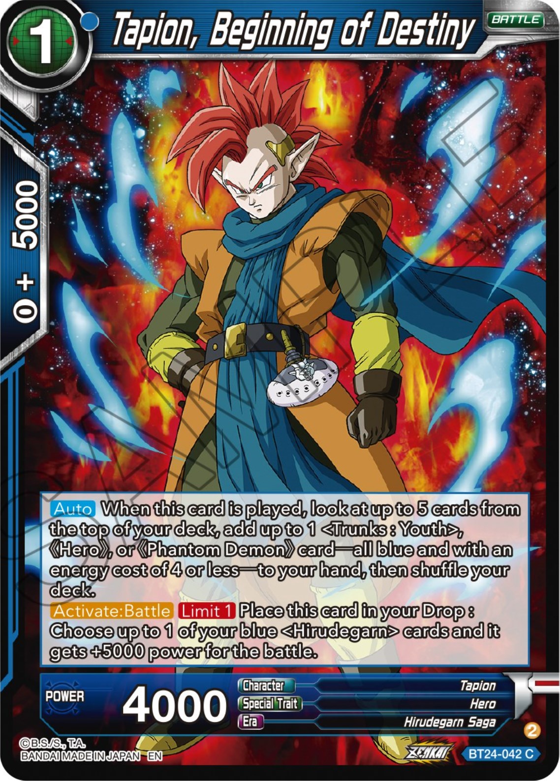 Tapion, Beginning of Destiny (BT24-042) [Beyond Generations] | Devastation Store