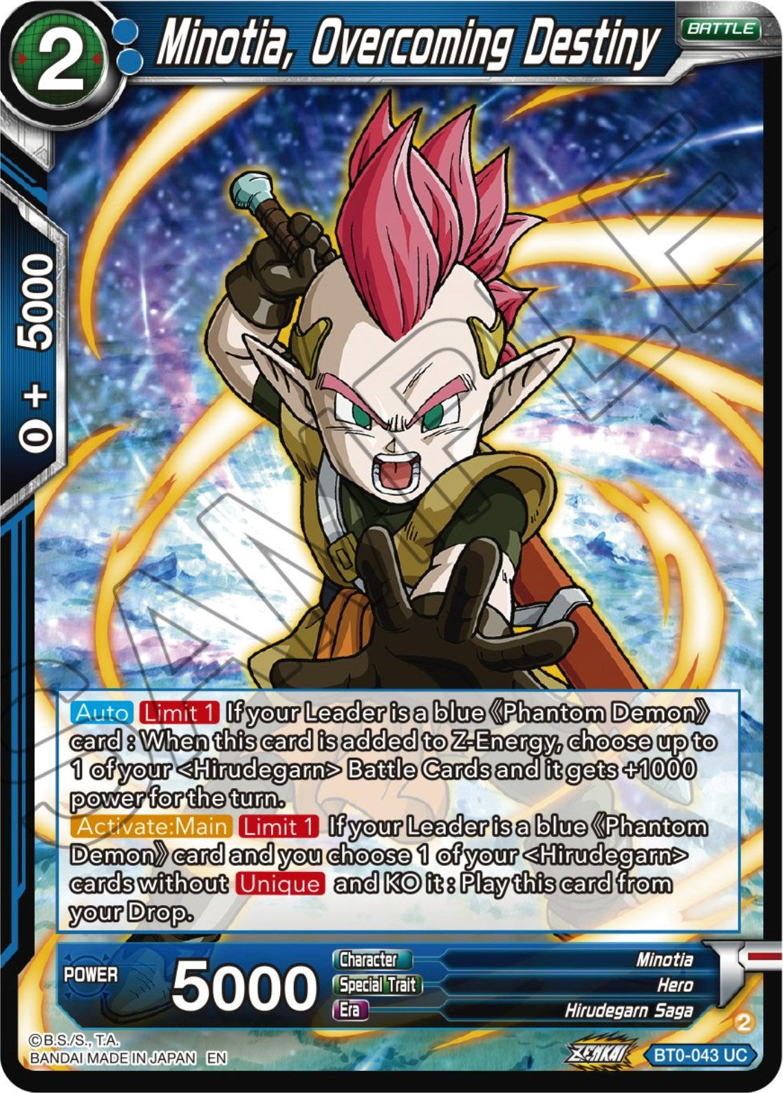 Minotia, Overcoming Destiny (BT24-043) [Beyond Generations] | Devastation Store